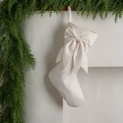 Clearance Velvet Bow Christmas Stocking Christmas Stockings & Stocking Holders