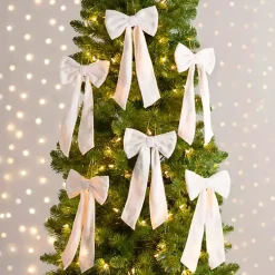 Sale Velvet Bow 6-pc. Ornament Set, 12 in. Christmas Ornaments