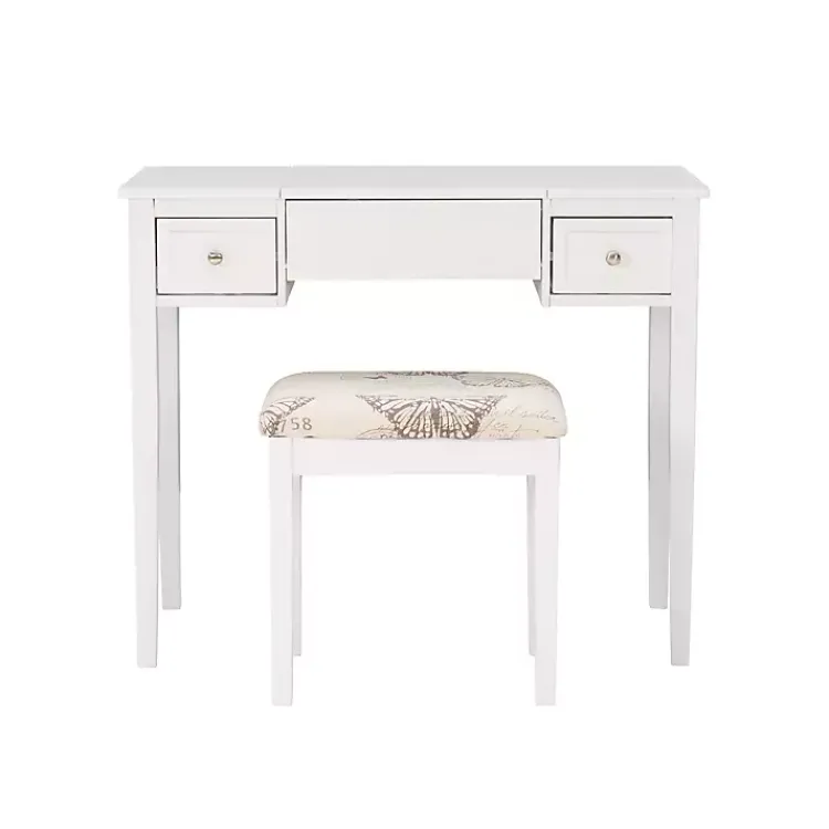 Kirklands Home Dressers & Chests|Virginia Butterfly 2-pc. Vanity Set White