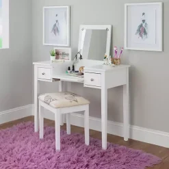 Kirklands Home Dressers & Chests|Virginia Butterfly 2-pc. Vanity Set White