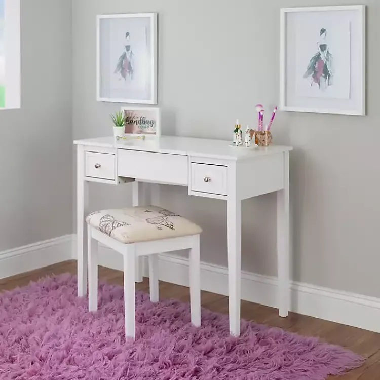 Kirklands Home Dressers & Chests|Virginia Butterfly 2-pc. Vanity Set White