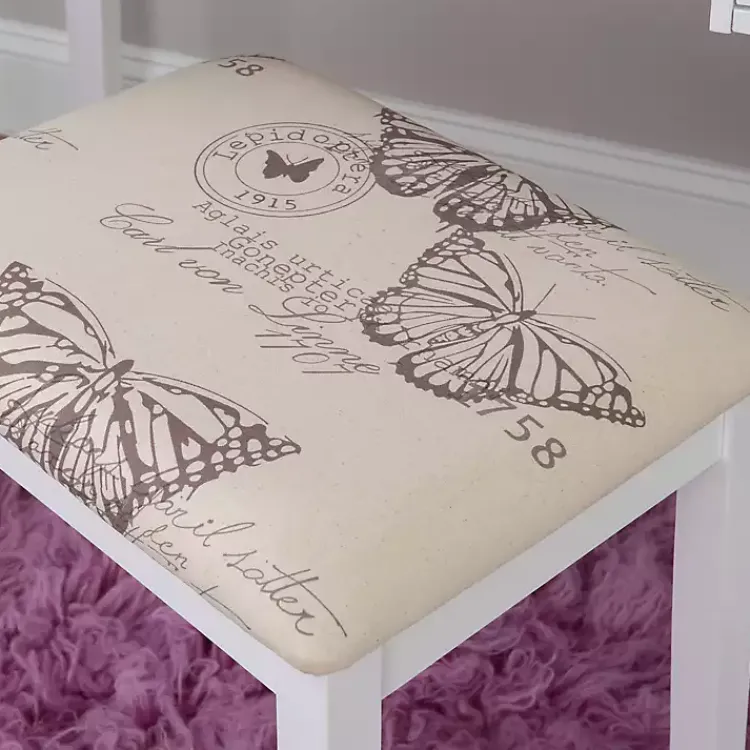 Kirklands Home Dressers & Chests|Virginia Butterfly 2-pc. Vanity Set White