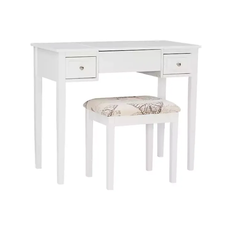 Kirklands Home Dressers & Chests|Virginia Butterfly 2-pc. Vanity Set White