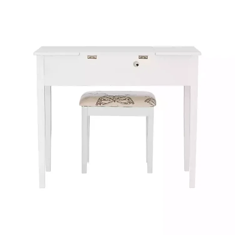 Kirklands Home Dressers & Chests|Virginia Butterfly 2-pc. Vanity Set White