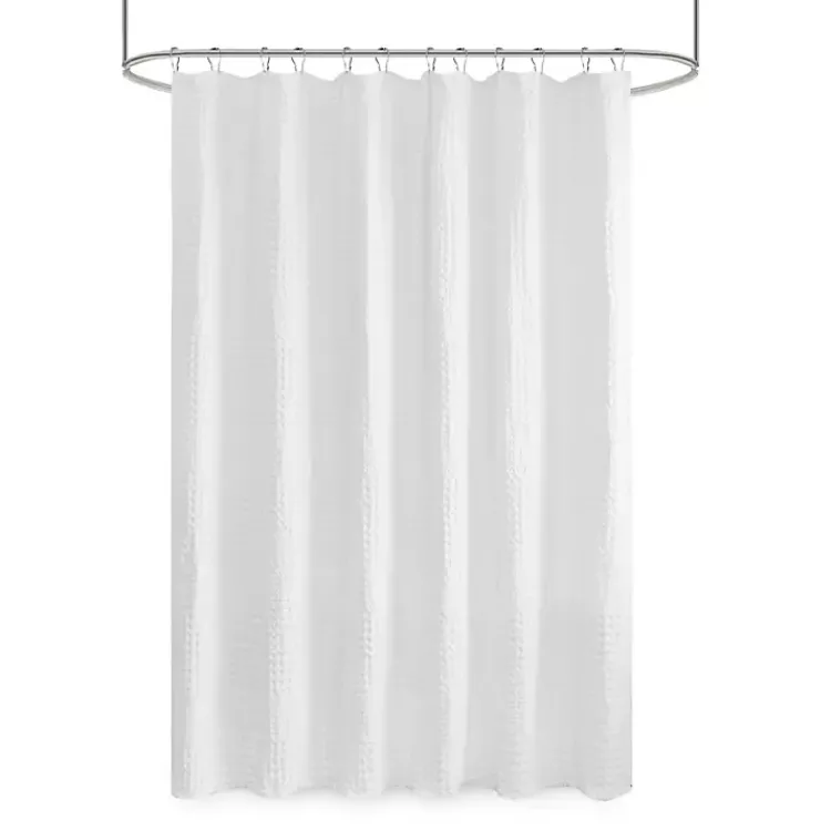Kirklands Home Shower Curtains|Waffle Cotton Shower Curtain White