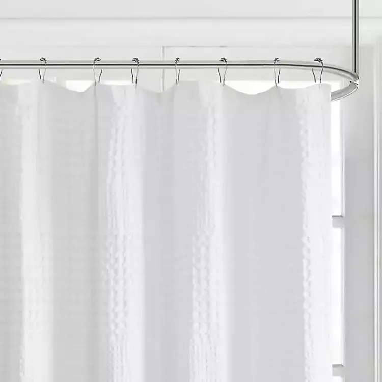 Kirklands Home Shower Curtains|Waffle Cotton Shower Curtain White