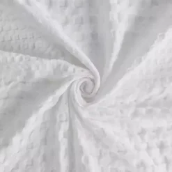 Kirklands Home Shower Curtains|Waffle Cotton Shower Curtain White