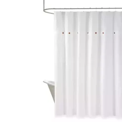 Kirklands Home Shower Curtains|Waffle Weave Cotton Shower Curtain White