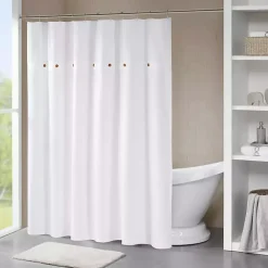 Kirklands Home Shower Curtains|Waffle Weave Cotton Shower Curtain White