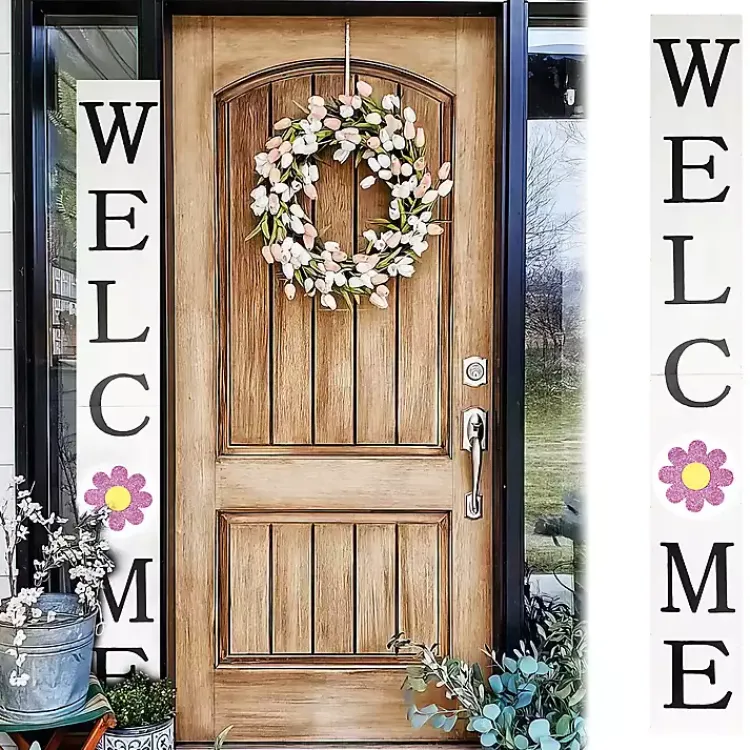 Kirklands Home Garden Decor|Welcome Spring Porch Board White