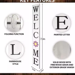 Kirklands Home Garden Decor|Welcome Spring Porch Board White