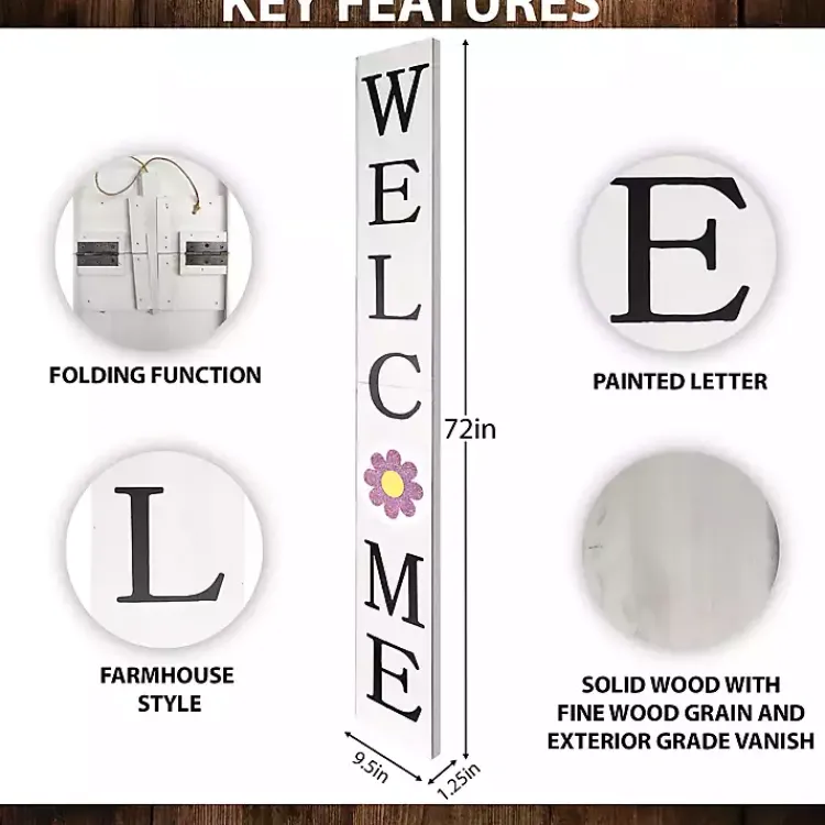 Kirklands Home Garden Decor|Welcome Spring Porch Board White