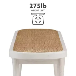 Kirklands Home Benches & Ottomans|Wood & Rattan Conelly Bench White