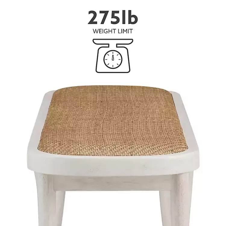 Kirklands Home Benches & Ottomans|Wood & Rattan Conelly Bench White