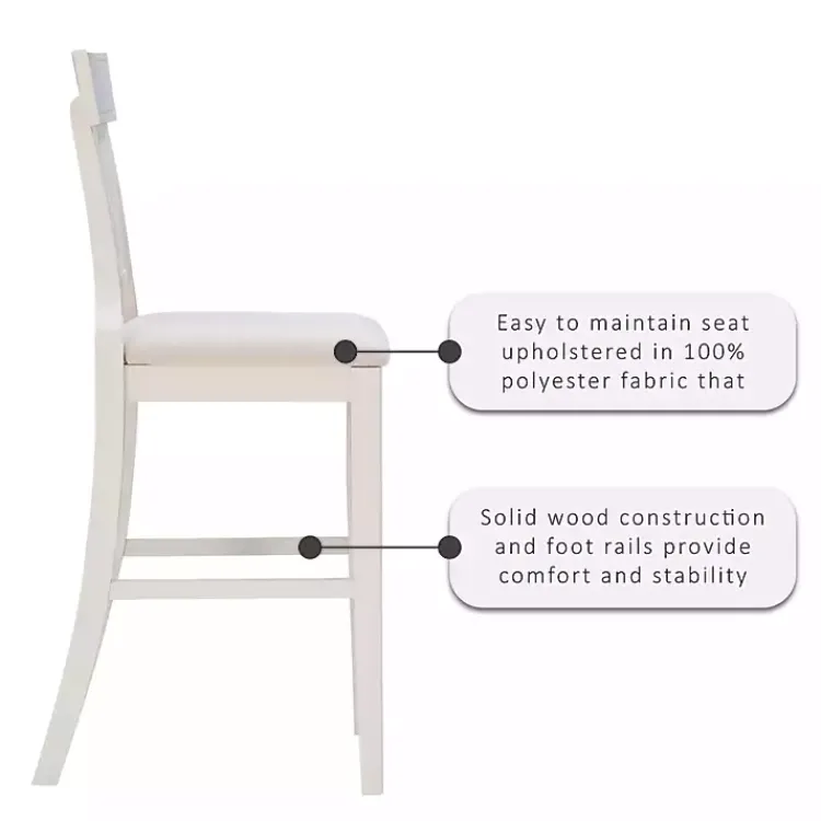 Kirklands Home Bar Stools & Counter Height Stools|Wood and Rattan Upholstered Bar Stool White