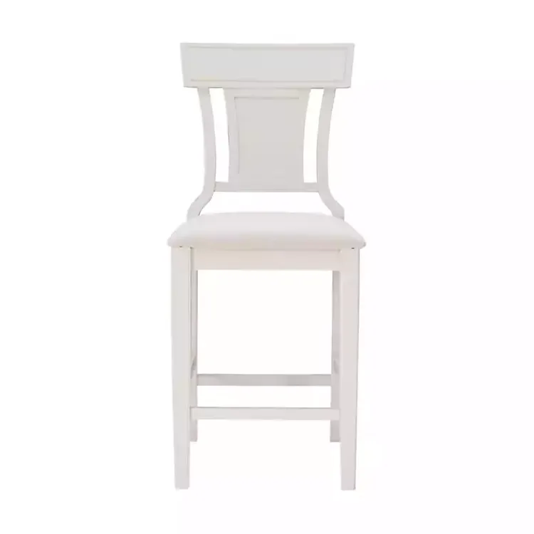 Kirklands Home Bar Stools & Counter Height Stools|Wood and Rattan Upholstered Counter Stool White
