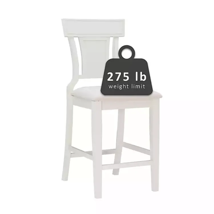 Kirklands Home Bar Stools & Counter Height Stools|Wood and Rattan Upholstered Counter Stool White