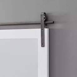 Kirklands Home Decorative Mirrors|Wood Barn Door Frame with Shelf Wall Mirror White