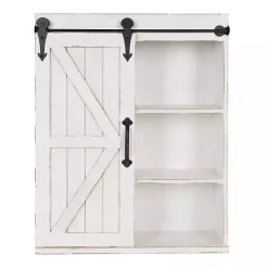 Kirklands Home Wall Storage|Wood Barn Door 5-Shelf Wall Cabinet White