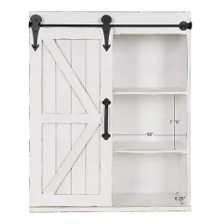 Kirklands Home Wall Storage|Wood Barn Door 5-Shelf Wall Cabinet White
