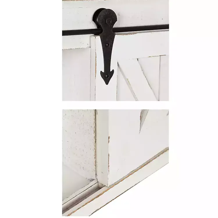 Kirklands Home Wall Storage|Wood Barn Door 5-Shelf Wall Cabinet White