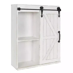 Kirklands Home Wall Storage|Wood Barn Door 5-Shelf Wall Cabinet White