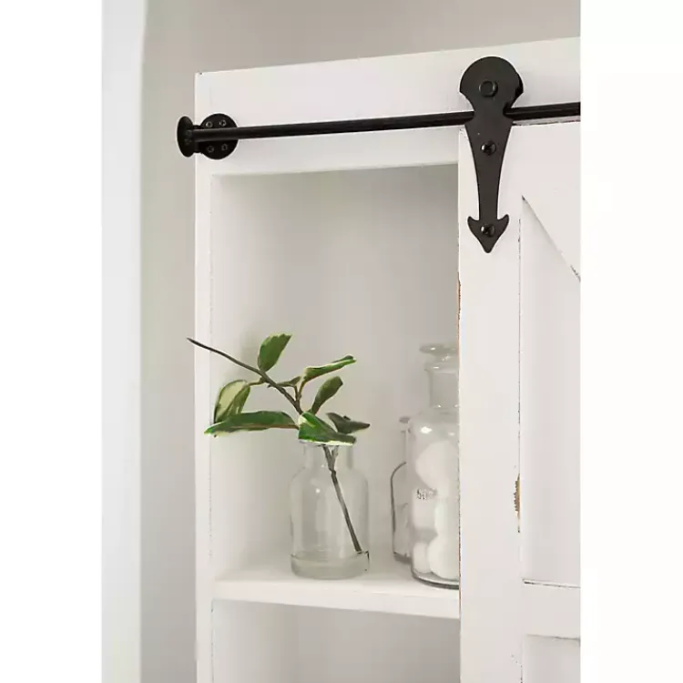 Kirklands Home Wall Storage|Wood Barn Door 5-Shelf Wall Cabinet White