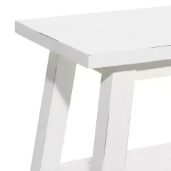 Kirklands Home Entryway Furniture|Wood Bench with Slatted Wood Base White