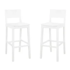 Kirklands Home Bar Stools & Counter Height Stools|Wood Devin Bar Stools, Set of 2 White