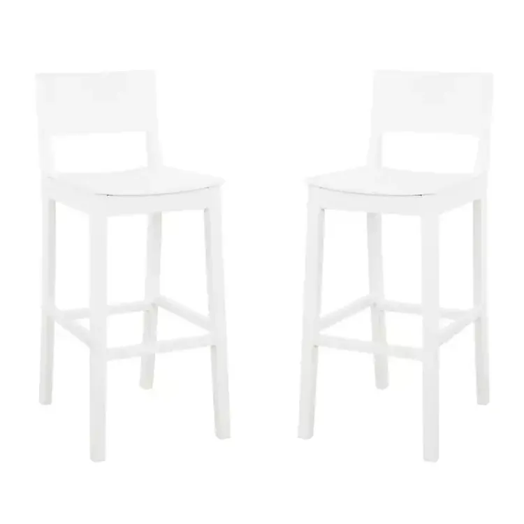 Kirklands Home Bar Stools & Counter Height Stools|Wood Devin Bar Stools, Set of 2 White