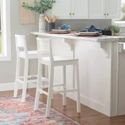 Kirklands Home Bar Stools & Counter Height Stools|Wood Devin Bar Stools, Set of 2 White