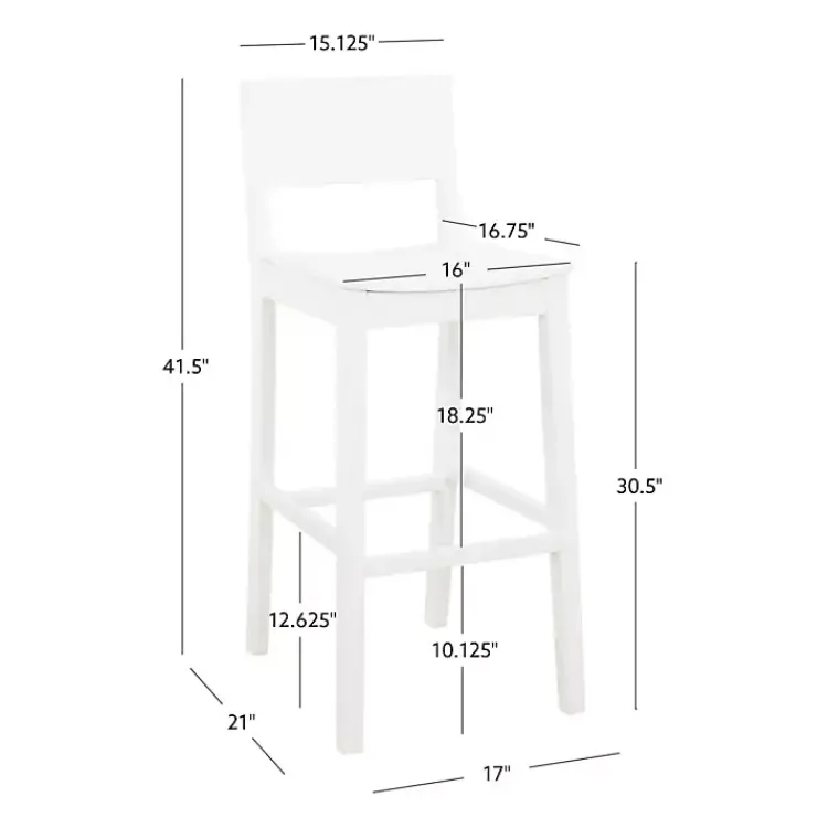 Kirklands Home Bar Stools & Counter Height Stools|Wood Devin Bar Stools, Set of 2 White