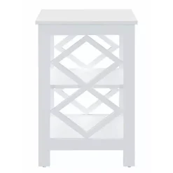 Kirklands Home Accent & End Tables|Wood Diamond 2-Tier Accent Table White