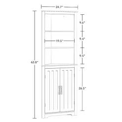 Kirklands Home Bathroom Furniture|Wood 2-Door Corner Storage Cabinet White