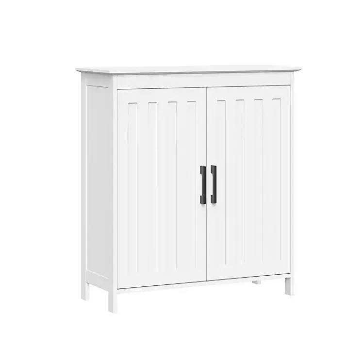 Kirklands Home Bathroom Furniture|Wood 2-Door Storage Cabinet White