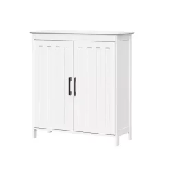 Kirklands Home Bathroom Furniture|Wood 2-Door Storage Cabinet White