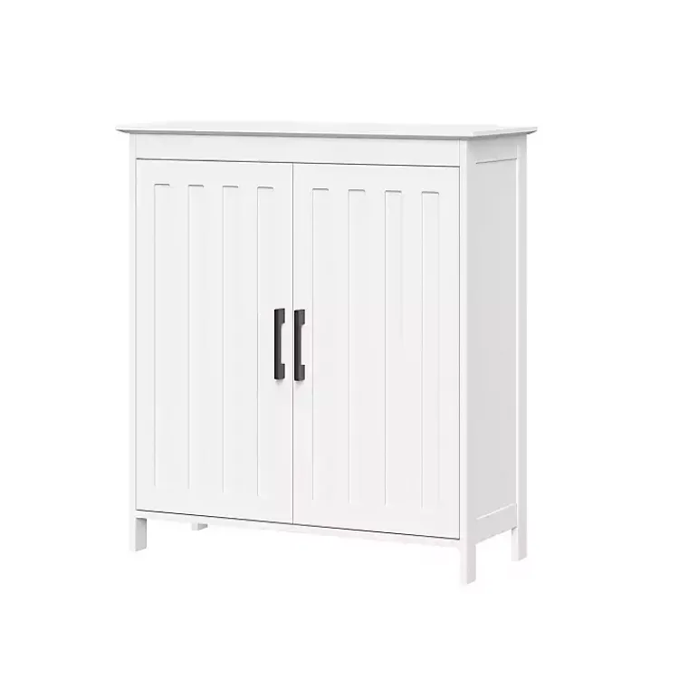 Kirklands Home Bathroom Furniture|Wood 2-Door Storage Cabinet White