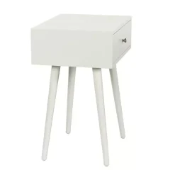 Kirklands Home Accent & End Tables|Wood 1-Drawer Arthur Accent Table White