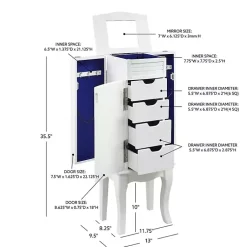Kirklands Home Dressers & Chests|Wood 4-Drawer Elena Jewelry Armoire White