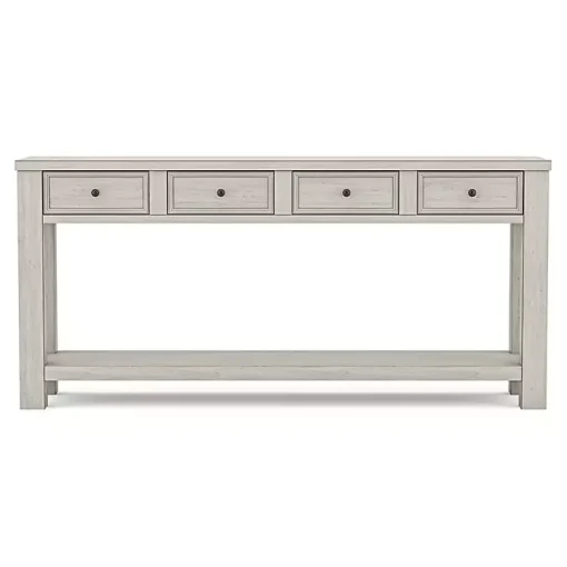 Kirklands Home Console Tables|Wood 4-Drawer Farmhouse Console Table White