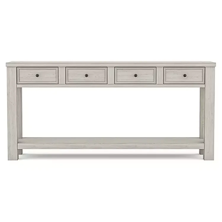 Kirklands Home Console Tables|Wood 4-Drawer Farmhouse Console Table White
