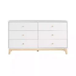 Kirklands Home Dressers & Chests|Wood 6-Drawer Footed Dresser White