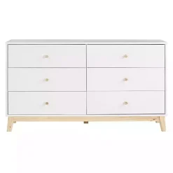 Kirklands Home Dressers & Chests|Wood 6-Drawer Footed Dresser White