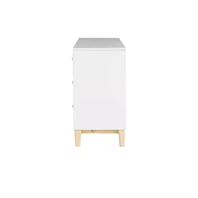 Kirklands Home Dressers & Chests|Wood 6-Drawer Footed Dresser White