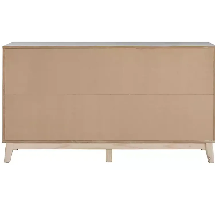 Kirklands Home Dressers & Chests|Wood 6-Drawer Footed Dresser White