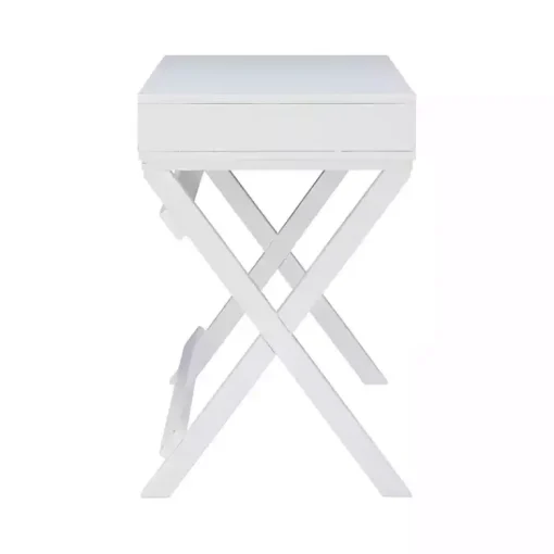 Kirklands Home Office Furniture|Wood 2-Drawer X-Frame Desk White