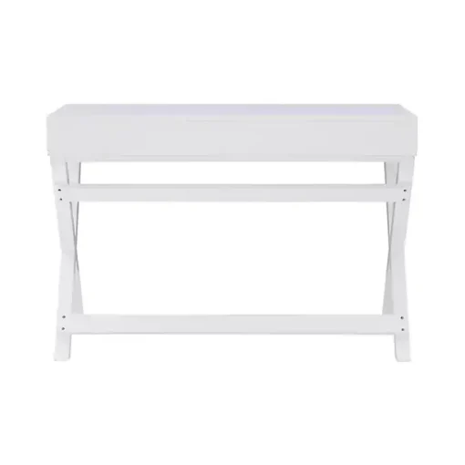 Kirklands Home Office Furniture|Wood 2-Drawer X-Frame Desk White