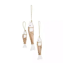 Kirklands Home Wall Plaques|White Wood Fish Hanging Wall Plaques, Set of 3