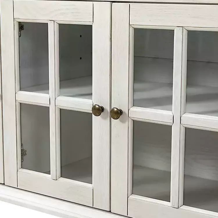 Kirklands Home Cabinets & Sideboards|Wood Glass Door Sideboard Cabinet White