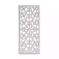 Kirklands Home Wall Plaques|Wood Medallion August Wall Plaque White